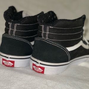 Vans classic black high tops youth 4.5